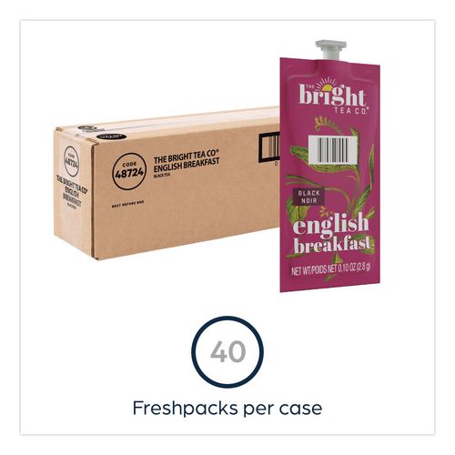 Image of FLAVIA® 48724 The Bright Tea Co. English Breakfast Black Tea Freshpack, 40/Carton
