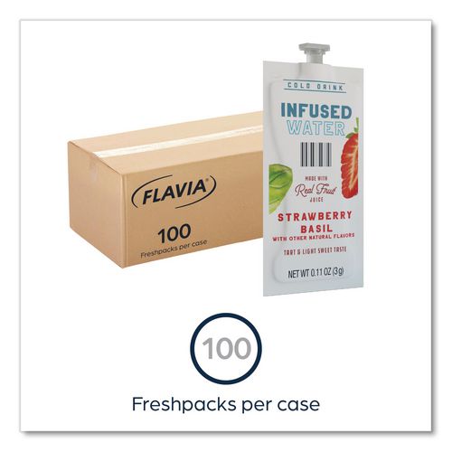 Image of FLAVIA® 48053 Strawberry Basil Infused Water Freshpack, 100/Carton