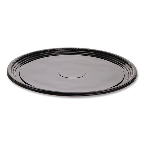 Image of WNA WNA A516PBL Caterline Casuals Thermoformed Platters, 16" Diameter, Black, Plastic, 25/Carton
