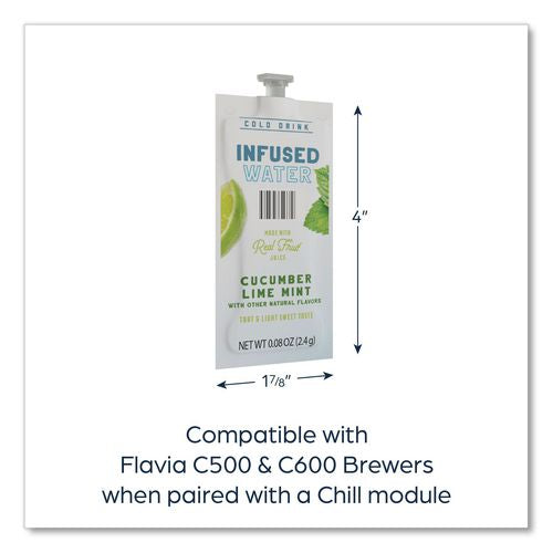 Image of FLAVIA® 48051 Cucumber Lime Mint Infused Water Freshpack, 100/Carton