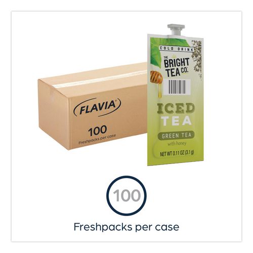 Image of FLAVIA® 48049 The Bright Tea Co. Iced Green Tea with Honey Freshpack, 100/Carton