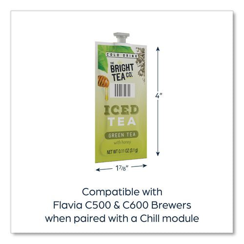 Image of FLAVIA® 48049 The Bright Tea Co. Iced Green Tea with Honey Freshpack, 100/Carton