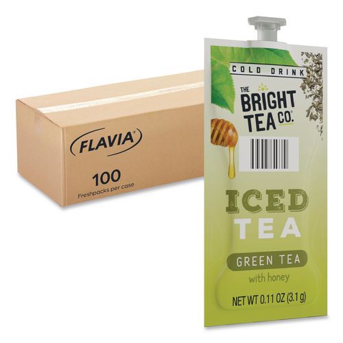 Image of FLAVIA® 48049 The Bright Tea Co. Iced Green Tea with Honey Freshpack, 100/Carton