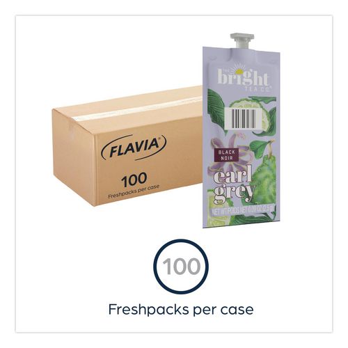 Image of FLAVIA® 48026 The Bright Tea Co. Earl Grey Black Tea Freshpack, 100/Carton