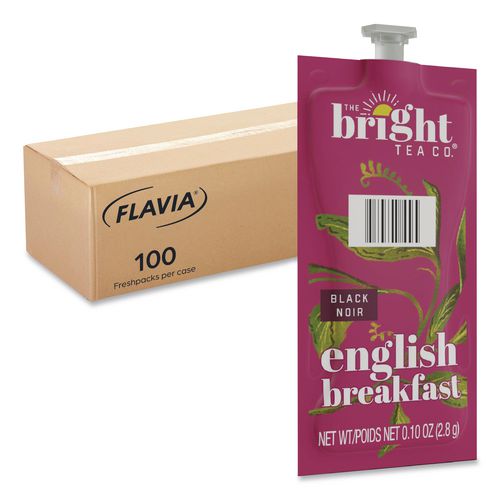 Image of FLAVIA® 48027 The Bright Tea Co. English Breakfast Black Tea Freshpack, 100/Carton