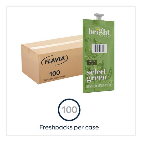 Image of FLAVIA® 48028 The Bright Tea Co. Select Green Tea Freshpack, 100/Carton