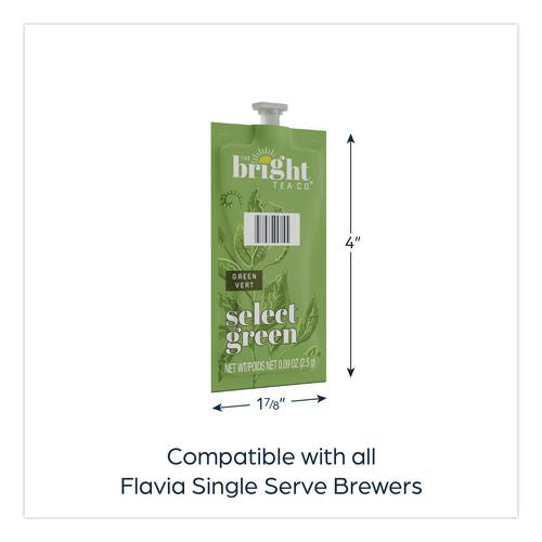 Image of FLAVIA® 48028 The Bright Tea Co. Select Green Tea Freshpack, 100/Carton