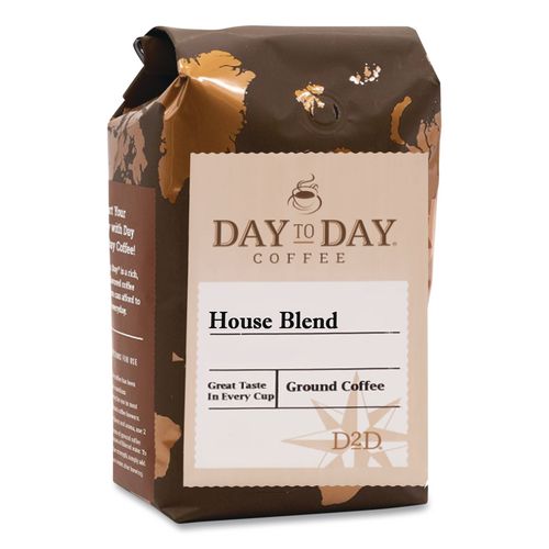 Image of Day to Day Coffee® PCO33700 100% Pure Coffee, House Blend, Ground, 28 Oz Bag