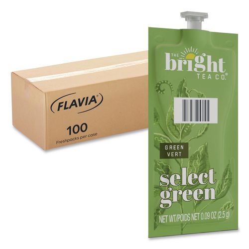 Image of FLAVIA® 48028 The Bright Tea Co. Select Green Tea Freshpack, 100/Carton