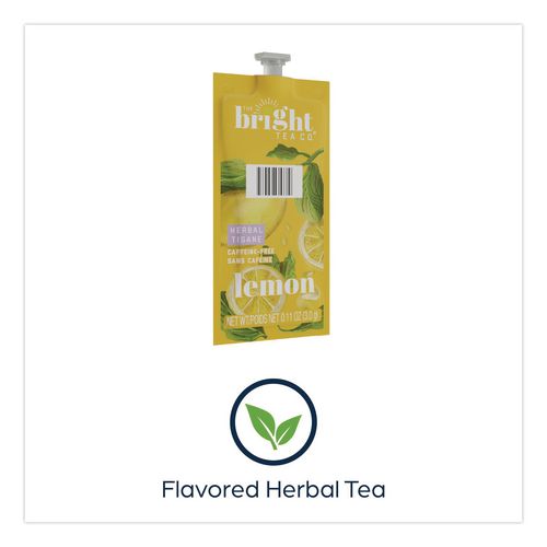 Image of FLAVIA® 48022 The Bright Tea Co. Lemon Herbal Tea Freshpack, 100/Carton