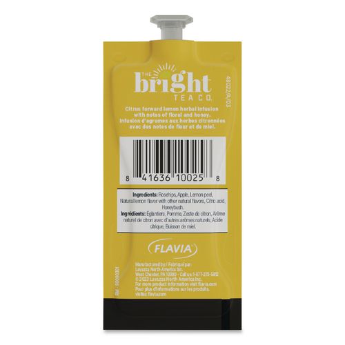 Image of FLAVIA® 48022 The Bright Tea Co. Lemon Herbal Tea Freshpack, 100/Carton