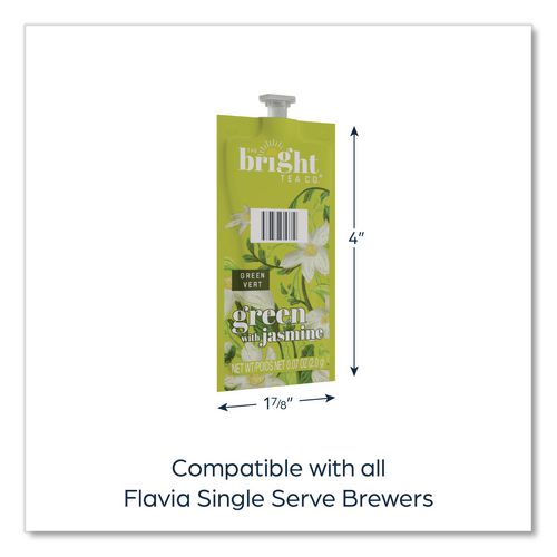 Image of FLAVIA® 48023 The Bright Tea Co. Green with Jasmine Tea Freshpack, 100/Carton