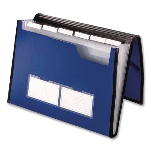 Image of Pendaflex® 52670EE Professional Expanding Organizer, 7 Sections, Elastic Cord Closure, 1/6-Cut Tabs, Letter Size, Blue