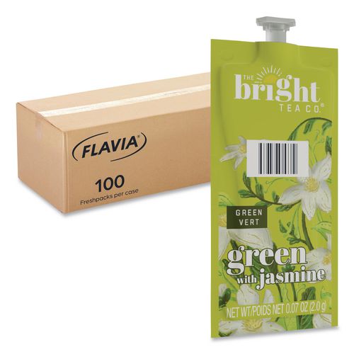 Image of FLAVIA® 48023 The Bright Tea Co. Green with Jasmine Tea Freshpack, 100/Carton