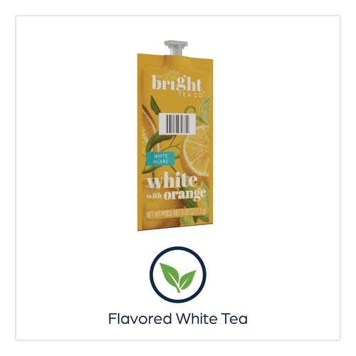 Image of FLAVIA® 48024 The Bright Tea Co. White with Orange Tea Freshpack, 100/Carton