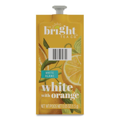 Image of FLAVIA® 48024 The Bright Tea Co. White with Orange Tea Freshpack, 100/Carton