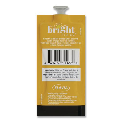 Image of FLAVIA® 48024 The Bright Tea Co. White with Orange Tea Freshpack, 100/Carton