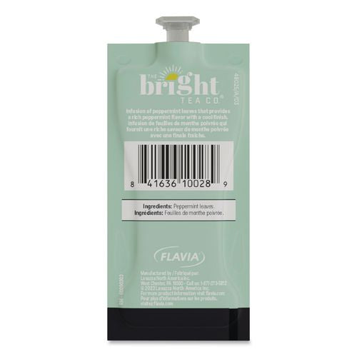 Image of FLAVIA® 48025 The Bright Tea Co. Peppermint Herbal Tea Freshpack, 100/Carton