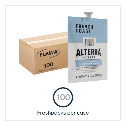 Image of FLAVIA® 48010 Alterra French Roast Coffee Freshpack, 100/Carton