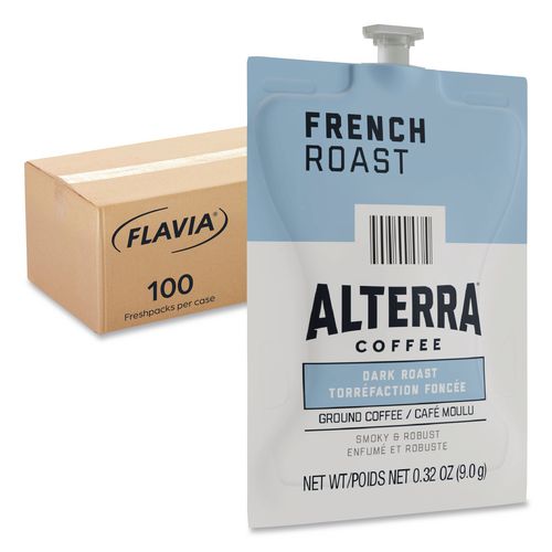 Image of FLAVIA® 48010 Alterra French Roast Coffee Freshpack, 100/Carton