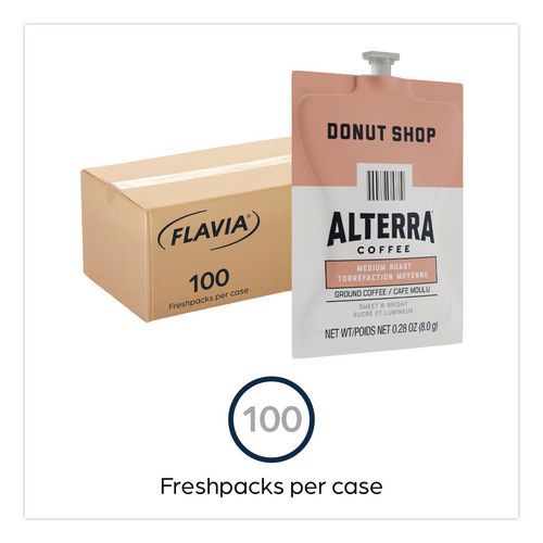 Image of FLAVIA® 48019 Alterra Donut Shop Coffee Freshpack, 100/Carton