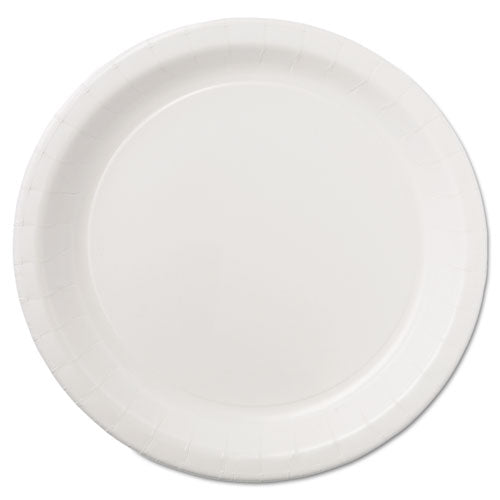 Image of Hoffmaster® PL7095 Coated Paper Dinnerware, Plate, 9" Dia, White, 50/pack, 10 Packs/carton