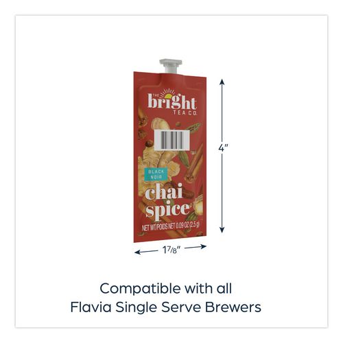 Image of FLAVIAÂ® The Bright Tea Co. Chai Spice Black Tea Freshpack, 100/Carton