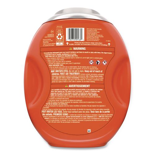 Image of TideÂ® Hygienic Clean Heavy 10x Duty Power Pods, HE Compatible, Original Scent, 76 oz Tub, 45 Pods, 4/Carton