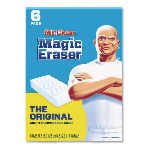 Image of Mr. Clean® 79009PK Magic Eraser, 2.3 X 4.6, 1" Thick, White, 6/pack