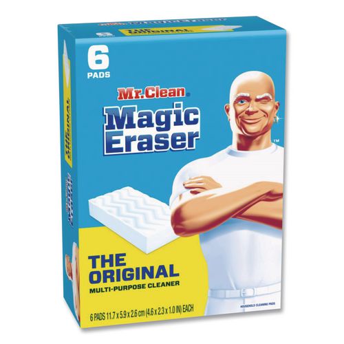 Image of Mr. Clean® 79009PK Magic Eraser, 2.3 X 4.6, 1" Thick, White, 6/pack