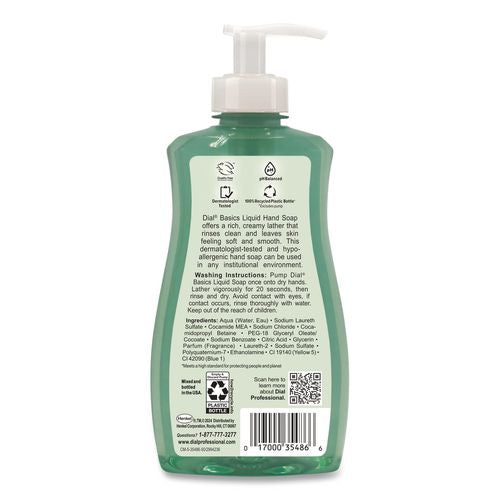 Image of Dial® Professional 1700035488 Basics Hypoallergenic Liquid Hand Soap, Floral, 11 oz, 12/Carton