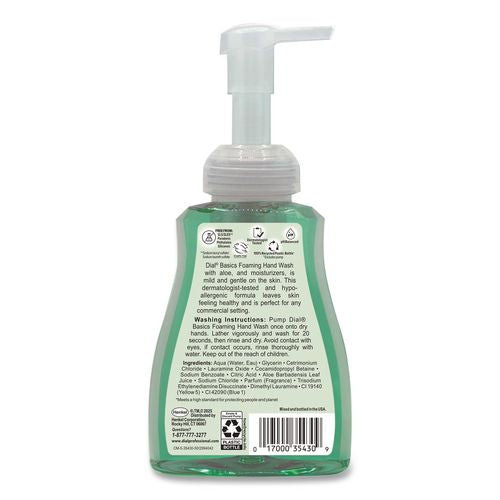 Image of Dial® Professional DIA35432EA Basics Hypoallergenic Foaming Hand Wash, Aquatic, 10 oz Pump Bottle