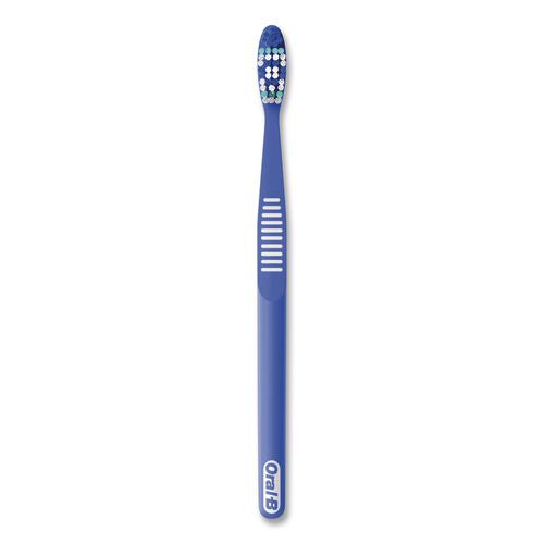 Image of Oral-B® 80787372 Essential Clean Toothbrush, Unscented, Blue/White, 72/Carton