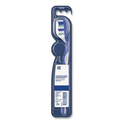 Image of Oral-B® 80787372 Essential Clean Toothbrush, Unscented, Blue/White, 72/Carton