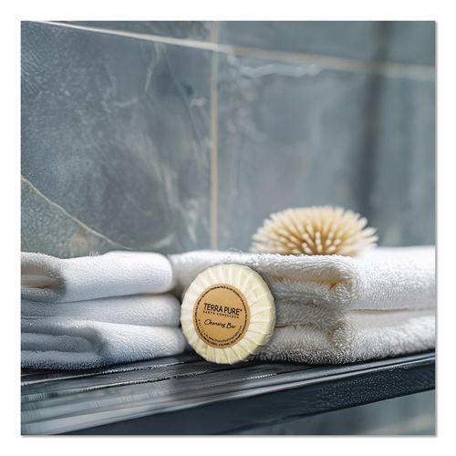 Image of Diversified Hospitality Solutions TPPWCB075 Terra Pure Cleansing Bar, Green Tea Lemongrass Scent, 0.6 oz Bar, 400/Carton