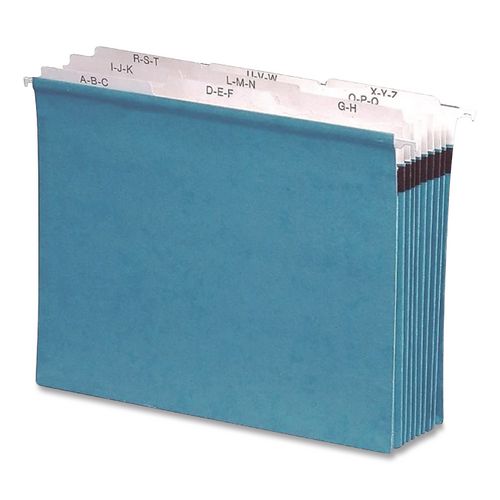 Image of Pendaflex® 59225 SureHook Nine-Section Hanging Folder, 9 Sections, 5.25" Capacity, Letter Size, 1/5-Cut Tabs, Blue