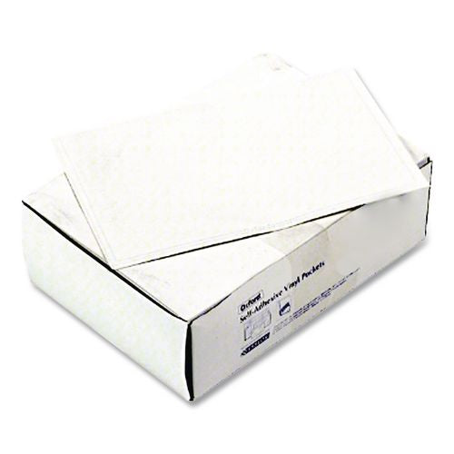 Image of Pendaflex® 99377 Self-Adhesive Pockets, 8" x 5", Clear Front/White Back, 100/Box