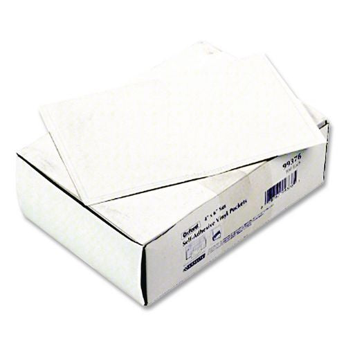 Image of Pendaflex® 99376 Self-Adhesive Pockets, 6" x 4", Clear Front/White Back, 100/Box