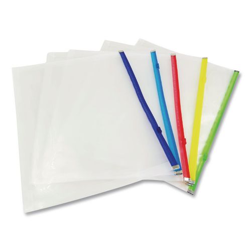 Image of Pendaflex® 85292 Poly Zip Envelope, Zipper Closure, 10 x 13, Assorted Colors, 5/Pack