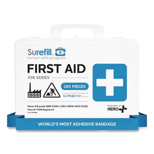 Image of SUREFILL SF50BW 50 Series ANSI 2021 B First Aid Kit - Weatherproof Plastic Case, 50 Person, 285 Pieces