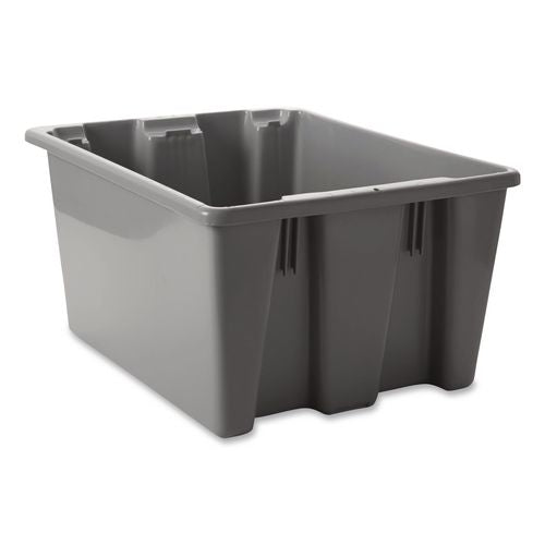 Image of Rubbermaid® Commercial FG172100GRAY Palletote Box, 9.72 gal, 19.5" x 15.5" x 10", Gray, 10/Carton