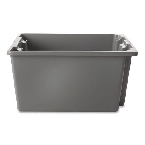 Image of Rubbermaid® Commercial FG172100GRAY Palletote Box, 9.72 gal, 19.5" x 15.5" x 10", Gray, 10/Carton