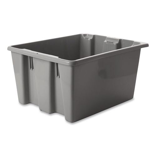 Image of Rubbermaid® Commercial FG172100GRAY Palletote Box, 9.72 gal, 19.5" x 15.5" x 10", Gray, 10/Carton