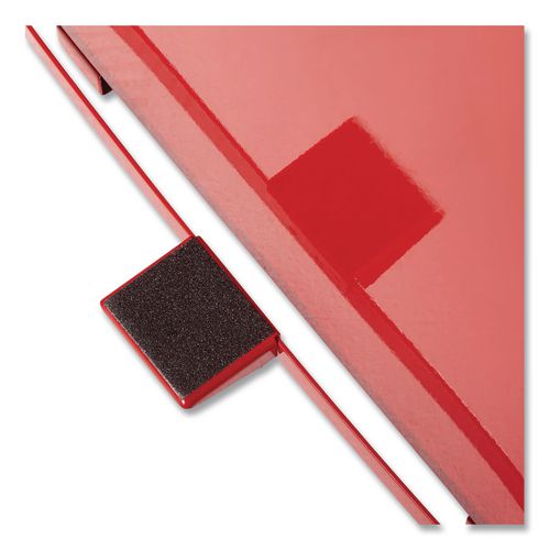 Image of Rubbermaid® Commercial FGST24EPLRD Defenders Heavy-Duty Steel Step Can, 13 gal, Steel, Red