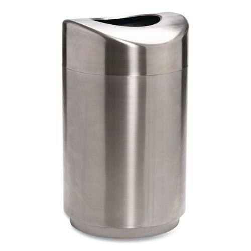 Image of Rubbermaid® Commercial FGR2030SSPL Designer Line Eclipse Waste Receptacle, 30 gal, Steel, Stainless Steel