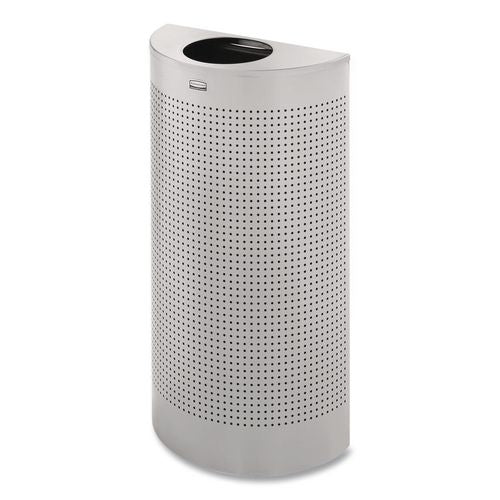 Image of Rubbermaid® Commercial FGSH12EPLSM Designer Line Silhouettes Waste Receptacle, 12 gal, Steel, Silver Metallic