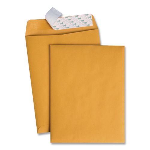 Image of Quality Park QUA44562 Redi-Strip Catalog Envelope, #10 1/2, Cheese Blade Flap, Redi-Strip Adhesive Closure, 9 x 12, Brown Kraft, 100/Box