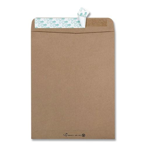 Image of Quality Park Recycled Brown Kraft Redi-Strip Envelope, #10 1/2, Cheese Blade Flap, Redi-Strip Closure, 9 x 12, Brown Kraft, 100/Box