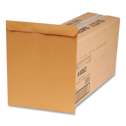 Image of Quality Park QUA44062 Redi-Seal Catalog Envelope, #15 1/2, Cheese Blade Flap, Redi-Seal Adhesive Closure, 12 x 15.5, Brown Kraft, 250/Box