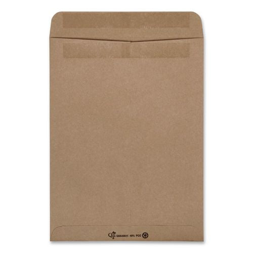 Image of Quality Park Recycled Brown Kraft Redi-Seal Envelope, #10 1/2, Cheese Blade Flap, Redi-Seal Adhesive Closure, 9 x 12, Brown Kraft, 100/Box